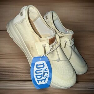 Hey Dude SIROCCO M NEUTRALS Men's Sneakers Almost White/White Size 9 NWT